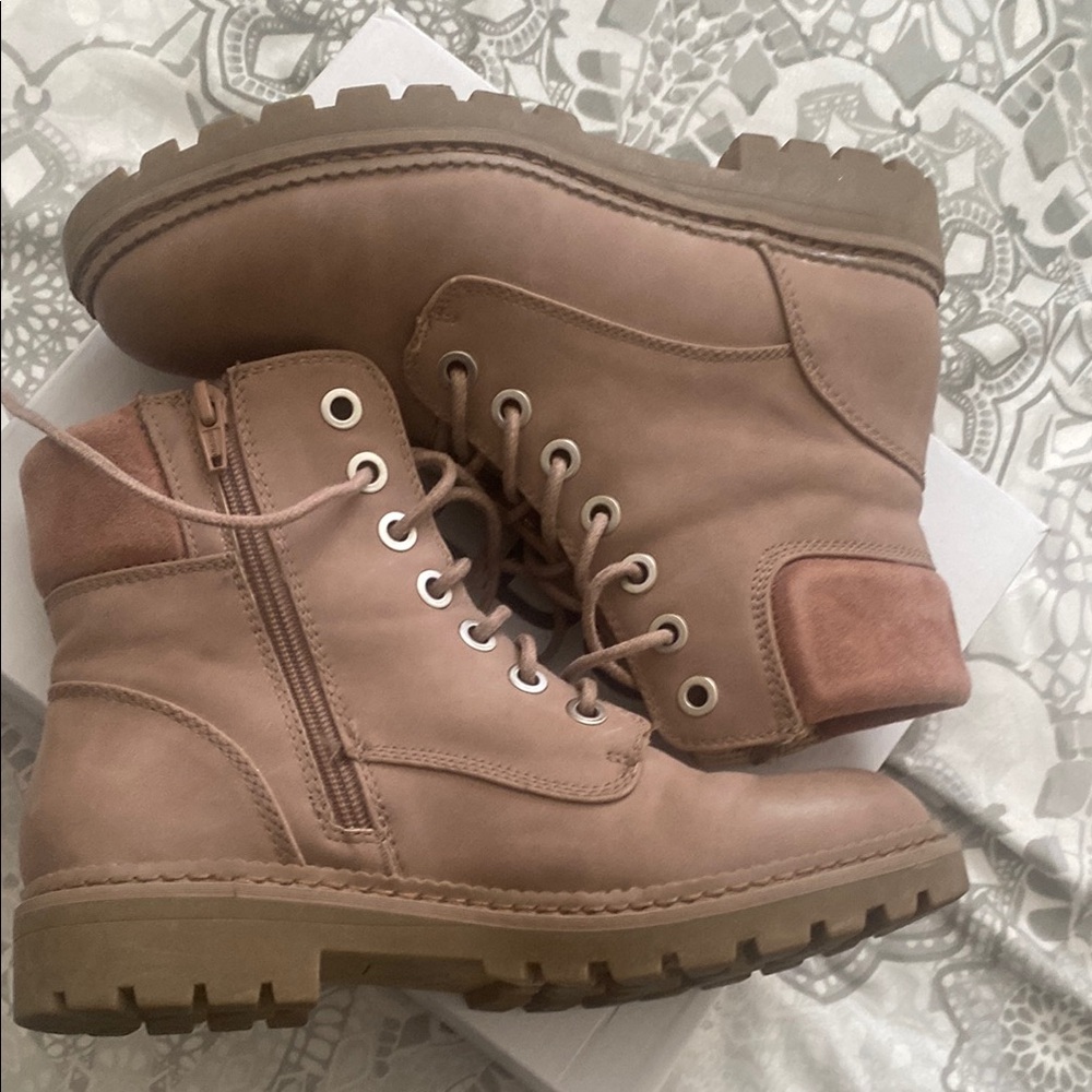 ALDO Tan Lace-Up Ankle Boots